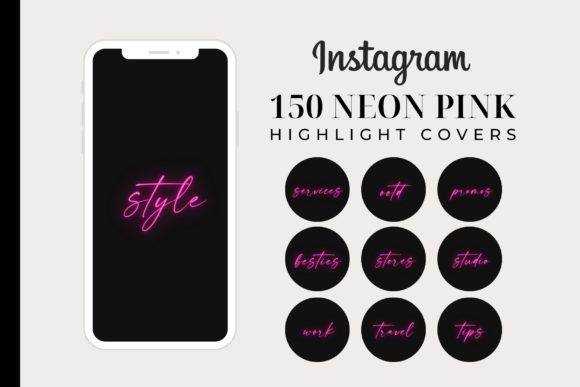 150 Neon Pink Instagram Highlight Covers: A Design Asset