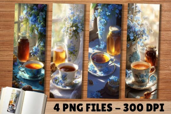 Elevate Your Brand with Floral Tea Honey Watercolor Bookmark