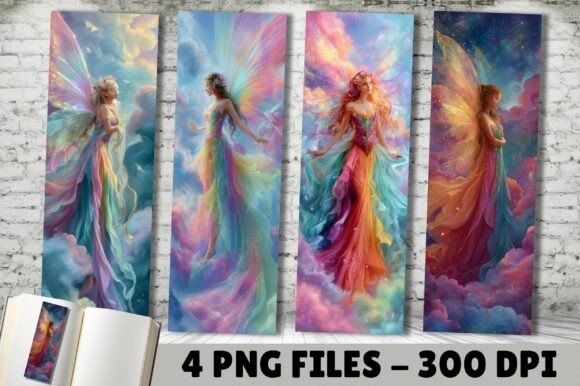 Enchanting Fantasy Rainbow Fairy Angel Bookmark for Designers