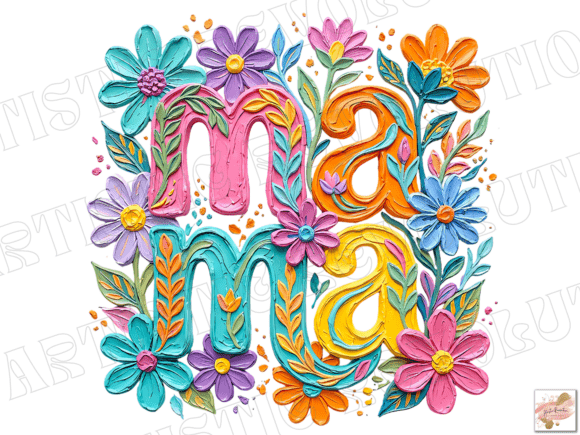 Floral Mama Png Brushstroke Mama Design