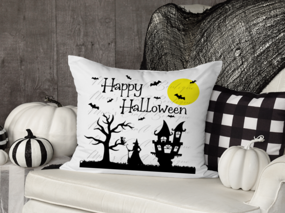 Happy Halloween Scene: Cricut Stencil Design for Spooky Projects