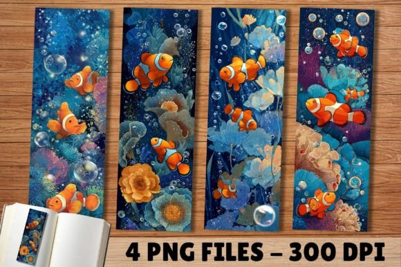 Orange Clownfish Marine Life Bookmark: A Designer's Digital Asset