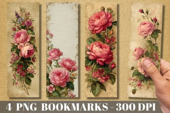 Victorian Rose Junk Journal Bookmark: A Design Asset
